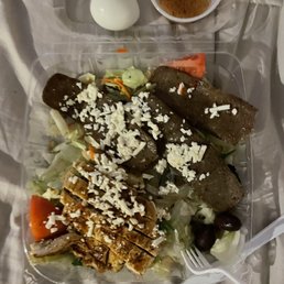 Salad with chicken and gyro meat Salad with chicken and gyro meat