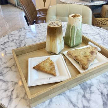 Milyar Coffee - Yemeni Latte, Banana Cream Matcha, Cheese Samosa, and Spinach Fatayer - Coffee & Tea Near Me - Santa Clara, California
