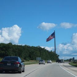 Acuity Flagpole - The world's largest free flying American flag, at 70' x 140'.  I knew it was big when I saw it!