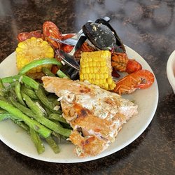 Grand Buffet - Crawfish boil baked salmon green beans