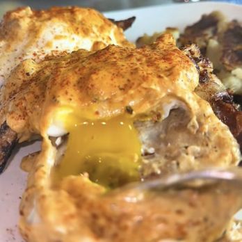 Cornerstone - Creole Benedict with smoked pork belly - American Near Me - Asheville, North Carolina