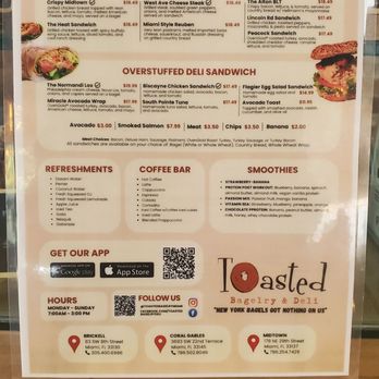 Toasted Bagelry & Deli - Menu - Delis Near Me - Miami, Florida Toasted Bagelry & Deli - Menu - Delis Near Me - Miami, Florida