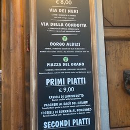 Menu outside