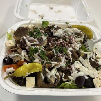 Zaytuna - Take out box of their Greek salad. Really good. My new go to for Greek salads! - Food Trucks Near Me - Omaha, Nebraska