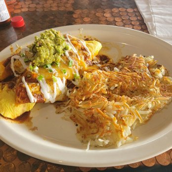 Mrs. Olson's Coffee Hut - Enchilada Omlette with hashbrowns. (I think it was supposed to come with toast. We never got it. But this was plenty anyway) - American Near Me - Oxnard, California Mrs. Olson's Coffee Hut - Enchilada Omlette with hashbrowns. (I think it was supposed to come with toast. We never got it. But this was plenty anyway) - American Near Me - Oxnard, California