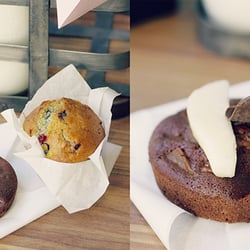 Fonderia - Muffin ai frutti di bosco / tortino cacao e pere