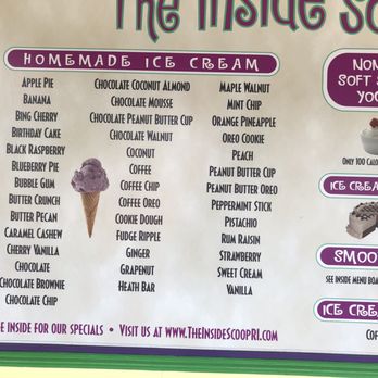 The Inside Scoop - Flavors - Ice Cream & Frozen Yogurt Near Me - North Kingstown, Rhode Island
