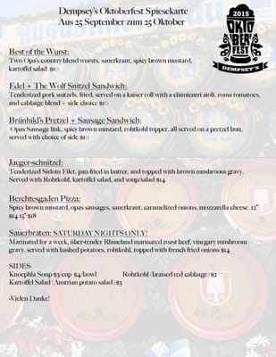 Menu photo 8 Dempsey's Brewery Restaurant & Pub Watertown, SD