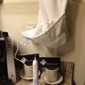 Pacific Terrace Hotel - No room in the bathroom for a sink, so the sink is in the bedroom; no room in the bedroom for the coffee machine so that's by the sink! - San Diego, CA