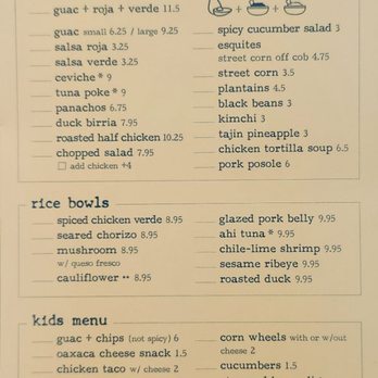 Bartaco - Menu - Tacos Near Me - Raleigh, North Carolina