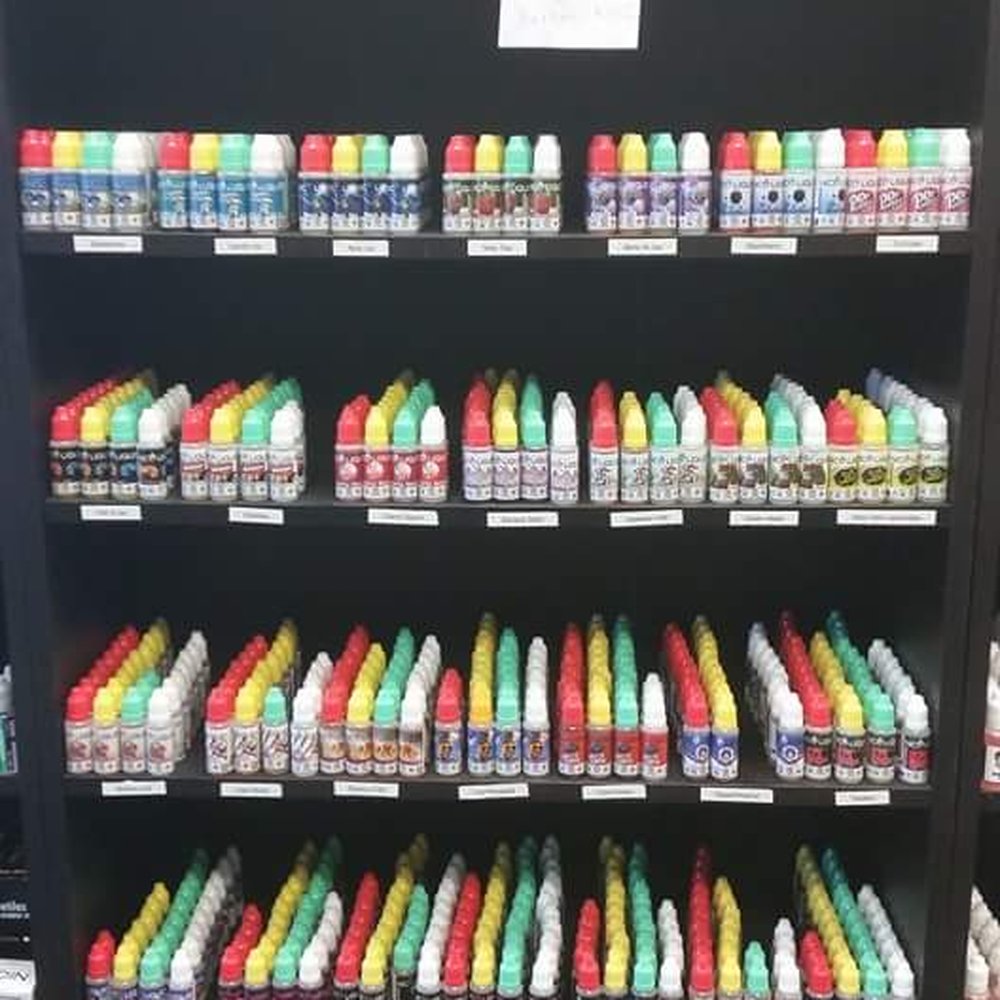 Vapor Max - One of the many juice brands,each flavor color coded for nic content levels - Vape Shops Near Me - Halifax, Nova Scotia