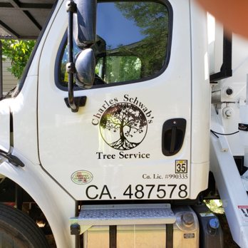 Charles Schwab's Tree Service - Newer 75 ft bucket truck - Tree Services Near Me - Modesto, California