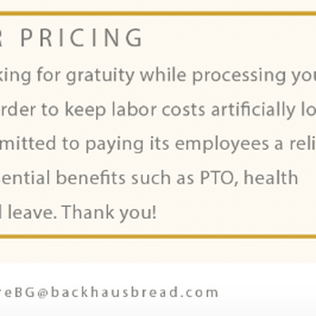 Backhaus - Burlingame - Note on their pricing (from Backhaus website) - Bakeries Near Me - Burlingame, California