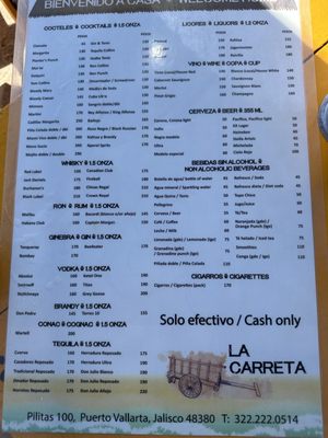 Menu photo 2 La Carreta Puerto Vallarta, JAL