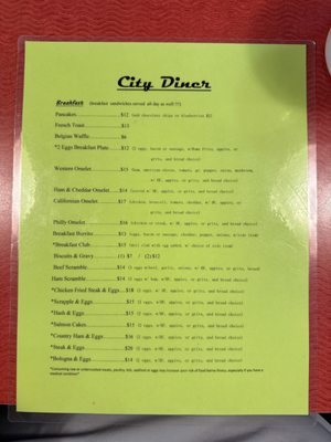 Menu photo 1 City Diner Richmond, VA Menu photo 1 City Diner Richmond, VA