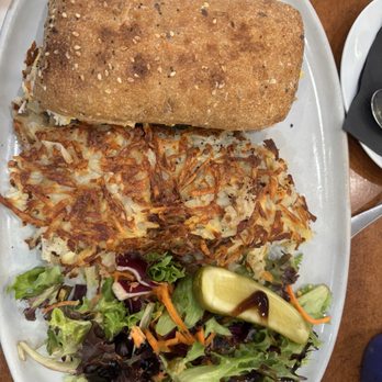 Carnegie Diner - The vegan egg sandwich- a delicious omelette on a roll- stuffed with wonderful items! - Sandwiches Near Me - New York, New York