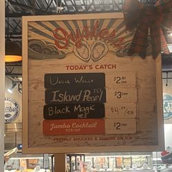 Pelican Seafood Market & Grill - Oyster menu