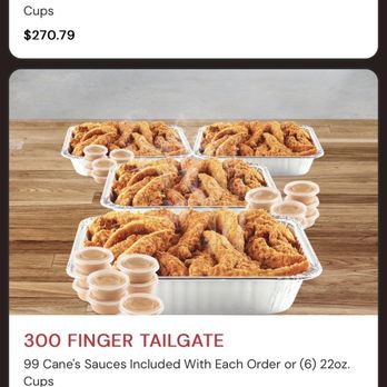 Raising Cane's Chicken Fingers - Tailgate menu - Fast Food Near Me - Omaha, Nebraska Raising Cane's Chicken Fingers - Tailgate menu - Fast Food Near Me - Omaha, Nebraska