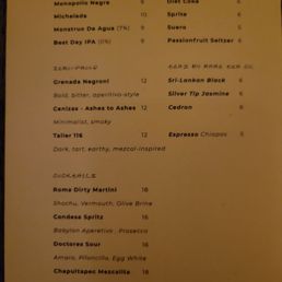 cocktail menu