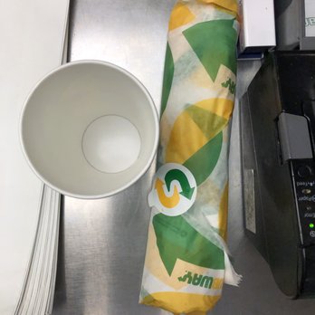 Subway - a cup of coffee and a paper towel on a table - Fast Food Near Me - Syracuse, New York