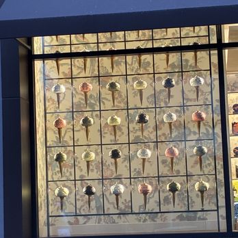 Venchi - Ice cream cone decor on the window. - Gelato Near Me - San Diego, California