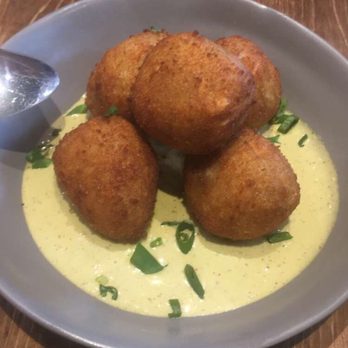 Scratch Kitchen - Boudin fritters: meat and rice rolled up and fried up - Breakfast & Brunch Near Me - Honolulu, Hawaii