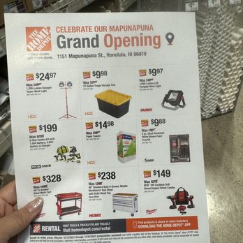 The Home Depot - Specials for their grand opening - Hardware Stores Near Me - Honolulu, Hawaii The Home Depot - Specials for their grand opening - Hardware Stores Near Me - Honolulu, Hawaii