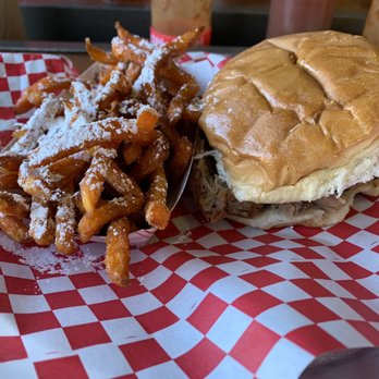 The Smokin Pig - Loaded sweet potato fries - Barbeque Near Me - Pendleton, South Carolina The Smokin Pig - Loaded sweet potato fries - Barbeque Near Me - Pendleton, South Carolina