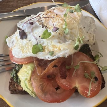 Slimak - Avocado toast with bacon on a square toast $10. - Coffee & Tea Near Me - Brooklyn, New York Slimak - Avocado toast with bacon on a square toast $10. - Coffee & Tea Near Me - Brooklyn, New York