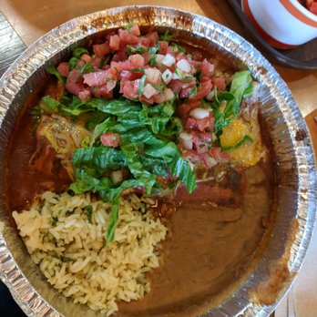 Costa Vida - Two shredded beef enchiladas on wheat tortillas, refried beans and lime cilantro rice. Very tasty but overpriced. - Mexican Near Me - Roseville, California