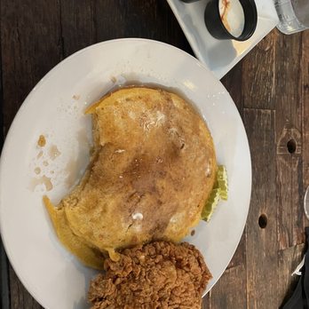 Blu Jazz Cafe - Sweet potato pancakes with fried chicken - Southern Near Me - Hattiesburg, Mississippi Blu Jazz Cafe - Sweet potato pancakes with fried chicken - Southern Near Me - Hattiesburg, Mississippi