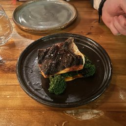 Salmon and broccoli.