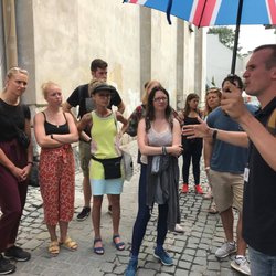 Krakow Explorers - Eugene running Free Jewish Quarter