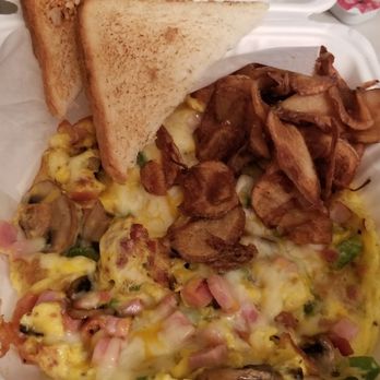 Schooners Grill - Build Your Own Scramble with red bliss potatoes. A very good breakfast. - Sports Bars Near Me - Newport News, Virginia Schooners Grill - Build Your Own Scramble with red bliss potatoes. A very good breakfast. - Sports Bars Near Me - Newport News, Virginia