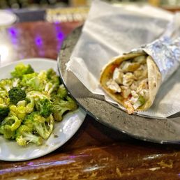 Chicken gyro and broccoli