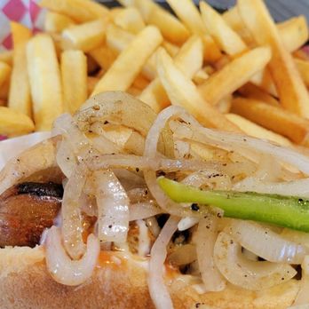 Taco Monster - monster dog (hot dog with all the toppings), and fries - Tacos Near Me - Yuma, Arizona Taco Monster - monster dog (hot dog with all the toppings), and fries - Tacos Near Me - Yuma, Arizona