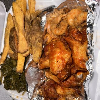 Gotta Have it Grill - 3. Wings, OG 11. Fries, 3. Collard Greens, shrimp - Southern Near Me - Gardena, California Gotta Have it Grill - 3. Wings, OG 11. Fries, 3. Collard Greens, shrimp - Southern Near Me - Gardena, California