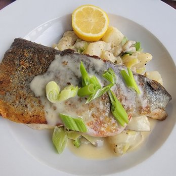 Caledonia Dining Room @ Valhalla Resort Hotel - Trout with lemon, potato and leeks - New American Near Me - Helen, Georgia