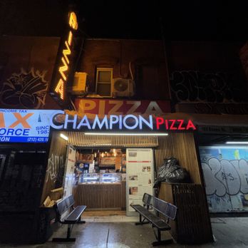 Champion Pizza - Chamion Pizza Lower East Side Storefront - Pizza Near Me - New York, New York