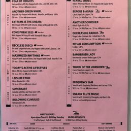 Menu. - Menu from Personal Best Brewing with craft beers such as sour beers, IPAs, and Czech-style lagers, along with BBQ food and sides.