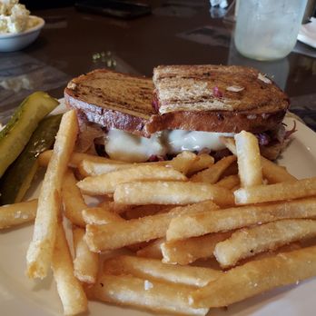 Mascoutah Steak House - The Reuben with wonderful fries and a tasty pickle. - American Near Me - Mascoutah, Illinois