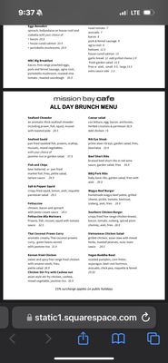 Menu photo 1 Mission Bay Cafe Auckland, AUK Menu photo 1 Mission Bay Cafe Auckland, AUK