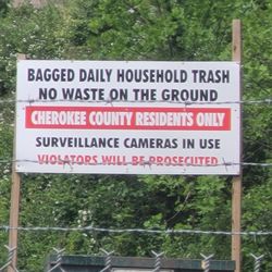 Cherokee County Landfill - Signage at Convenience Centers