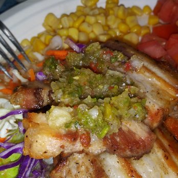 ACA Grill - pork belly with some green chili sauce.  very good - Argentine Near Me - Los Angeles, California