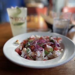 Hola! - Wonderful Ceviche Mexicano with lime juice and a touch of Avacado. Try the Caipirinhas, made with Cachaca, a Brazilian Silver Rum! Yum