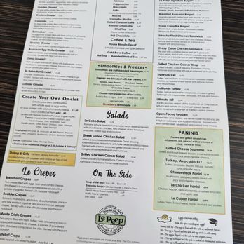 Le Peep - Menu - Breakfast & Brunch Near Me - Edison, New Jersey