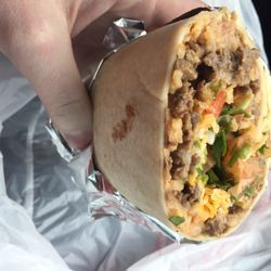 La Carreta - Beef burrito (cut in half)