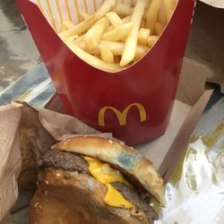 McDonald's - Got burger here and came out like that, so mad at mcdonald never coming back to this one. definately goin to berger king :/ service sucked