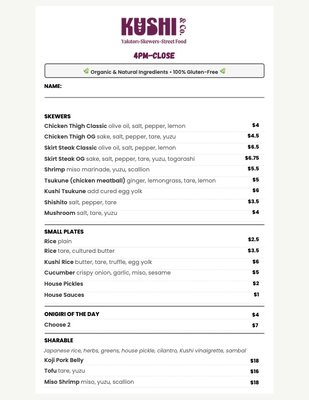 Menu photo 2 Kushi Gainesville, FL