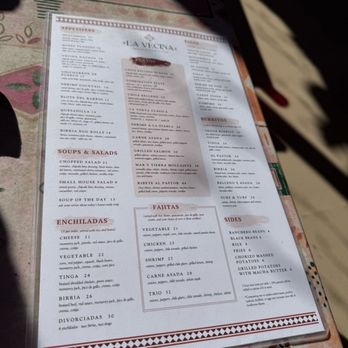 La Vecina - Front menu - Mexican Near Me - Sedona, Arizona